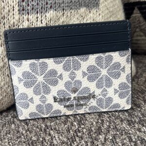 Kate Spade Navy and Cream Floral Card Holder